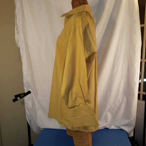 Lucasini brand men's 300 series dress shirt in Mustard - 17-1/2  34/35 - Picture 2 of 4